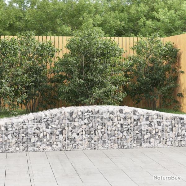 Paniers � gabions arqu�s 2 pcs 400x50x40/60 cm Fer galvanis�