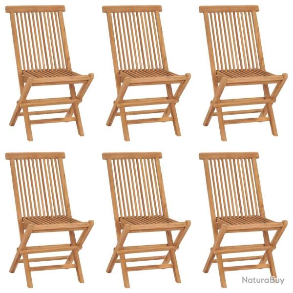 Chaises pliables de jardin lot de 6 Bois de teck solide