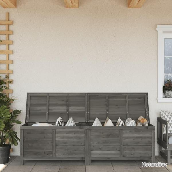 Bo�te de rangement de jardin anthracite bois massif de sapin