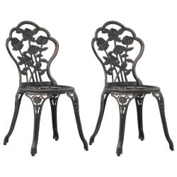 Chaises de bistro lot de 2 Bronze Aluminium coul&eacute;