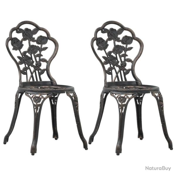 Chaises de bistro lot de 2 Bronze Aluminium coul�