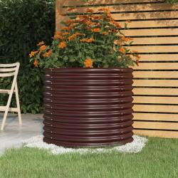 Jardini&egrave;re de jardin Acier enduit de poudre 80x80x68 cm Marron