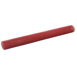 Grillage Acier avec rev&ecirc;tement en PVC 25x1,5 m Rouge