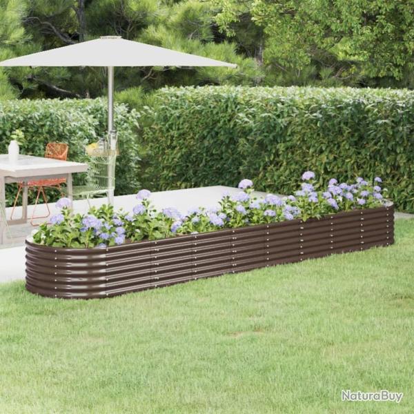 Lit sur�lev� de jardin Acier enduit de poudre marron
