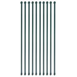 Poteau de jardin 10 pcs 1 m M&eacute;tal Vert