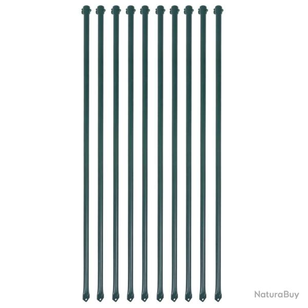 Poteau de jardin 10 pcs 1 m M�tal Vert