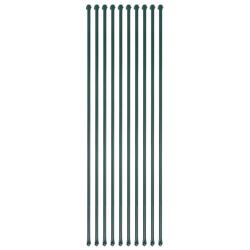 Poteau de jardin 10 pcs 1,5 m M&eacute;tal Vert
