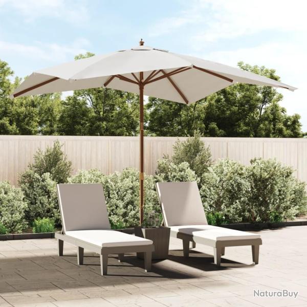 Parasol de jardin avec m�t en bois sable 300x300x273 cm