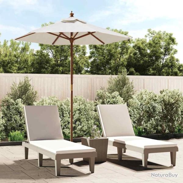 Parasol de jardin avec m�t en bois sable 196x231 cm