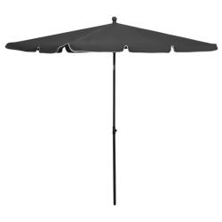 Parasol de jardin avec m&acirc;t 210x140 cm Anthracite