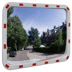 Miroir de trafic convexe rectangulaire 60x80cm et r&eacute;flecteurs