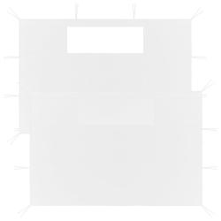 Parois lat&eacute;rales de belv&eacute;d&egrave;re avec fen&ecirc;tres 2 pcs Blanc