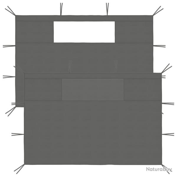 Parois lat�rales de belv�d�re avec fen�tres 2 pcs Anthracite