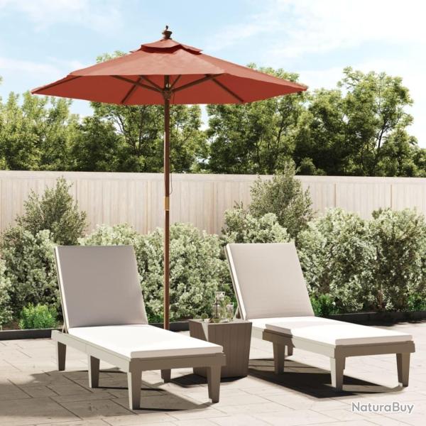 Parasol de jardin avec m�t en bois terre cuite 196x231 cm