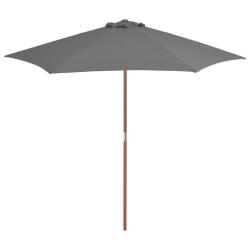 Parasol d'ext&eacute;rieur avec m&acirc;t en bois 270 cm Anthracite