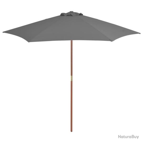 Parasol d'extrieur avec mt en bois 270 cm Anthracite