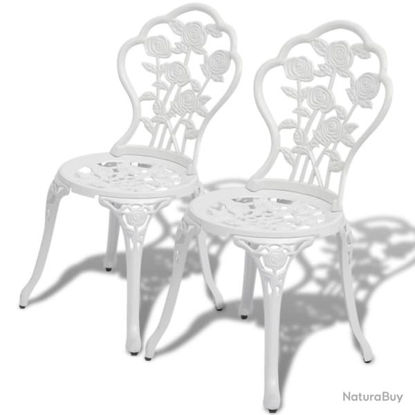 Chaises de bistro lot de 2 Aluminium coul� Blanc