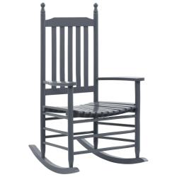 Chaise &agrave; bascule avec si&egrave;ge incurv&eacute; Gris Bois de peuplier