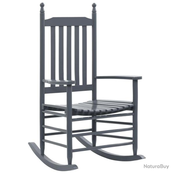 Chaise � bascule avec si�ge incurv� Gris Bois de peuplier