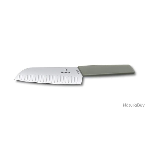 Victorinox 6.9056.17K6B Couteau Santoku lame de 17 cm alvole