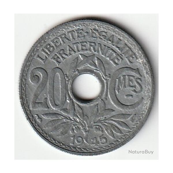 Pi�ce De Monnaie France - 20 centimes Lindauer 1945 Gouvernement Provisoire