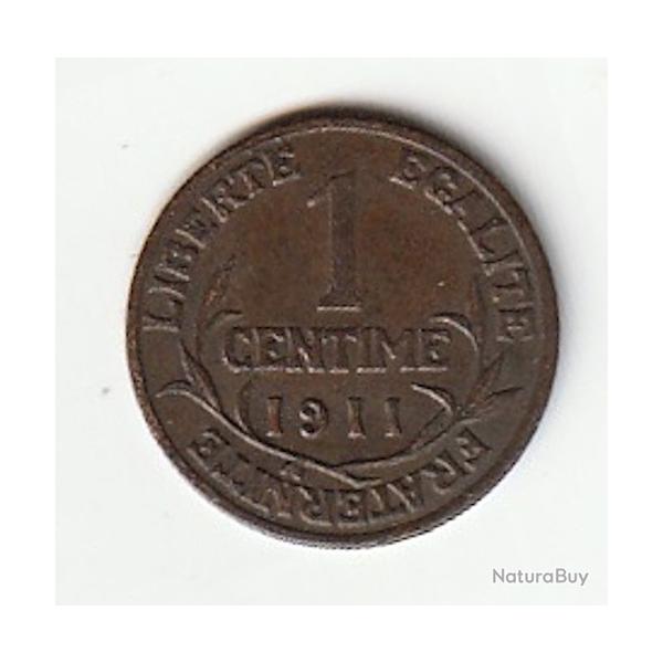 Pi�ce de Monnaie  France 1 centime Daniel-Dupuis 1911