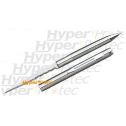 Couteau stylo qui &eacute;crit et canif argent
