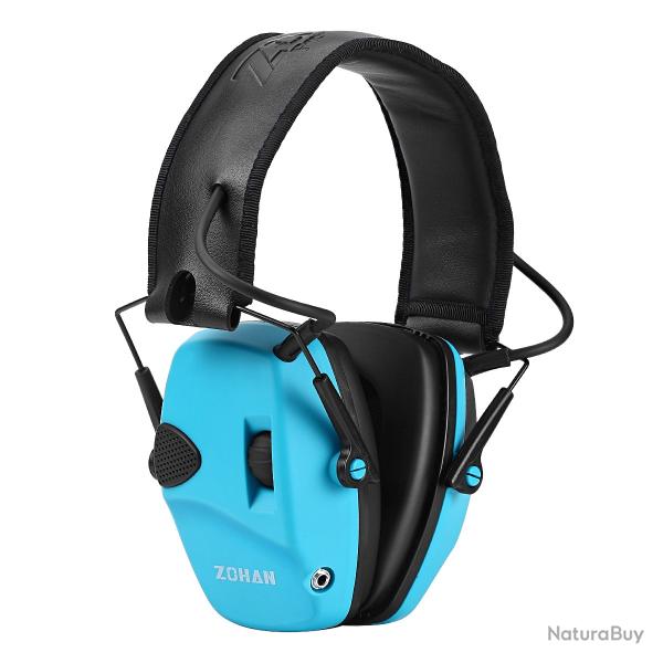 Casque antibruit �lectronique Zohan - LIVRAISON GRATUITE - Bleu