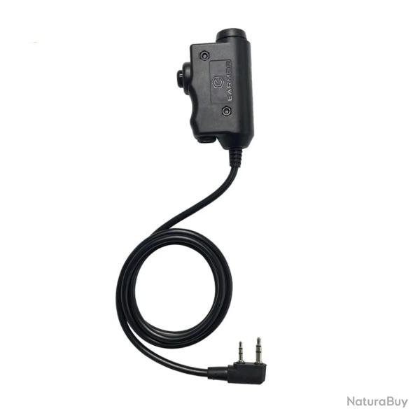 Bouton de casque tactique prise PTT - Adaptateur M51 pour radio talkie walkie Baofeng Kenwood