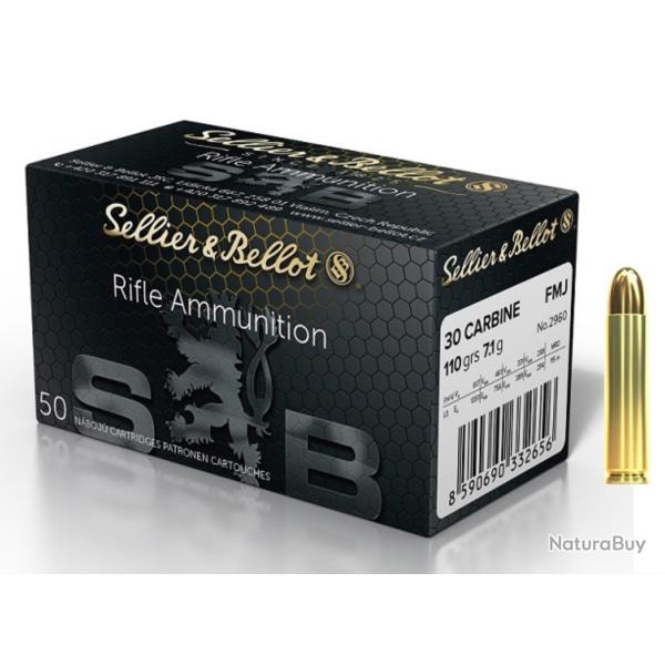 SELLIER BELLOT cal.30 Carbine (30M1) FMJ 110 grains - 7.1 grammes /50