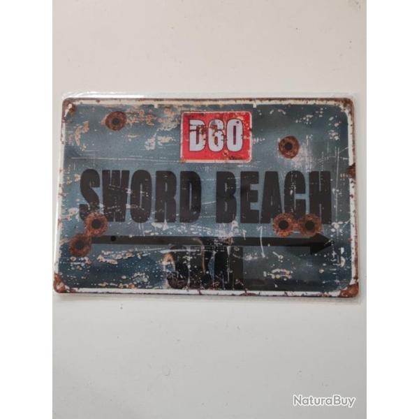 PLAQUE MTAL VINTAGE "SWORD BEACH"