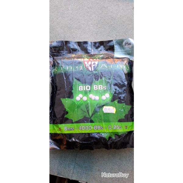 Bille BIO airsoft 6mm 0,25gr  KING ARMS x4000