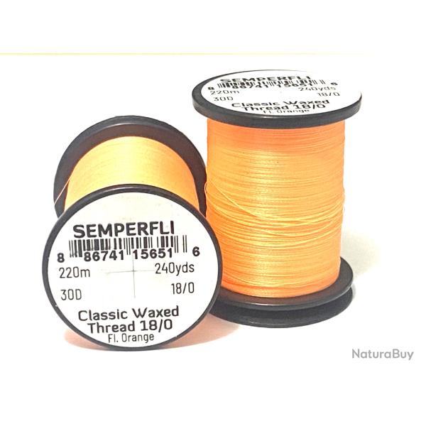 fil montage mouche semperfli classic 18/0 fluo orange