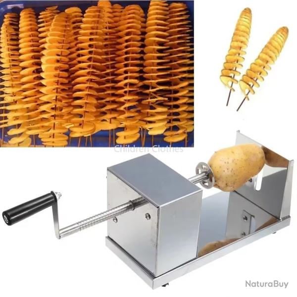 Coupe-pommes de terre en spirale en acier inoxydable, trancheuse, Twister IDEAL ETE BARBECUE PATATES