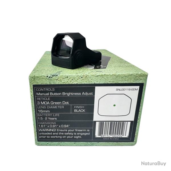 Sentinel 1x16 Compact Reflex 3 MOA -**Manual Green Dot-* LIVRAISON GRATUITE- PAIEMENT 3/4 FOIS