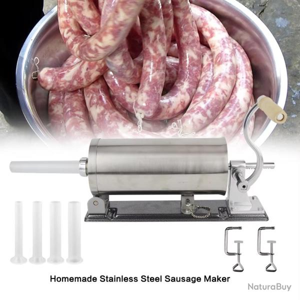 Machine de remplissage de saucisses 3 litres, fabrication CHARCUTERIE DIVERSES TAILLES EMBOUTS NEUF