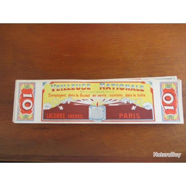 80 Etiquettes veilleuse nationale Lacorre 1900/1910