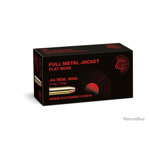 MUNITIONS GECO CALIBRE .44 REM MAG Full Metal Jacket Flat Nose 14,9g/230gr