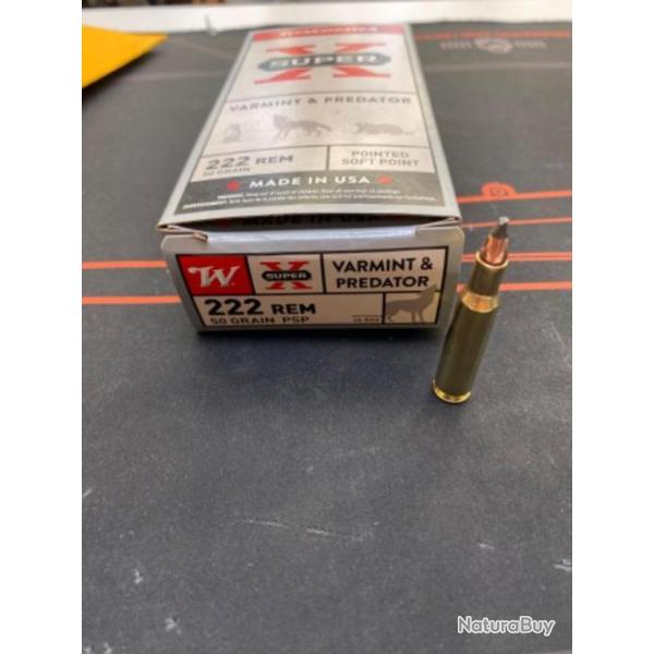 Balles Winchester Super X 222 Rem 50 grains