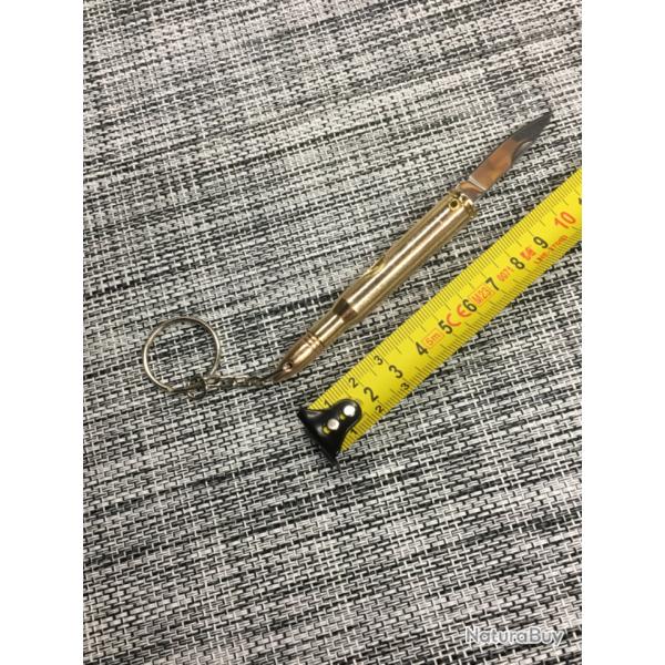 Porte cl�s ��cartouche 8 cms �� avec lame acier inoxydable