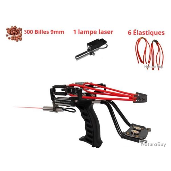 Fronde Lance-Pierre Pro Ultra Puissant + Laser + 300 billes + 6 �lastiques LIVRAISON OFFERTE