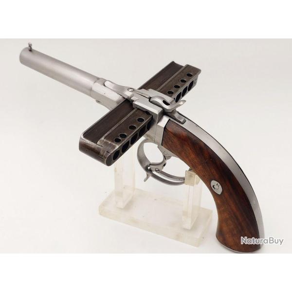 PISTOLET HARMONICA JARRE SECOND MODELE CALIBRE 9MM A BROCHE - FRANCE XIX France Trs bon  XIX eme C