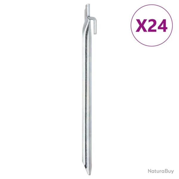 Piquets de tente 24 pcs forme de V 29,5cm �20mm acier galvanis�