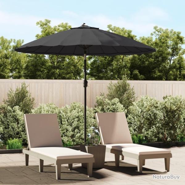 Parasol d'extrieur avec mt en aluminium 270 cm noir