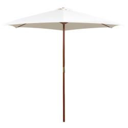 Parasol avec poteau en bois 270 x 270 cm Blanc cr&egrave;me