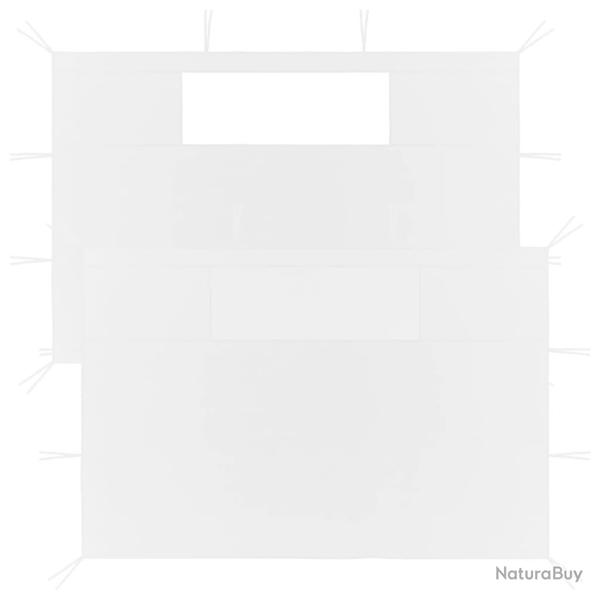 Parois latrales de belvdre avec fentres 2 pcs Blanc