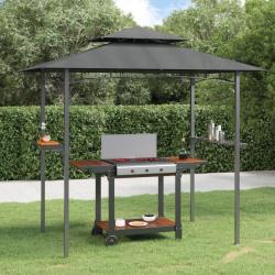 Gazebo BBQ et &eacute;tag&egrave;res lat&eacute;rales anthracite 240x150x243cm acier