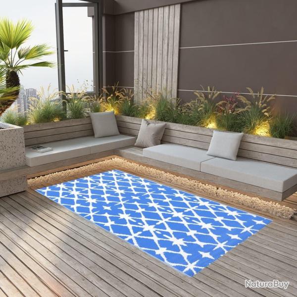 Tapis d'ext�rieur ARAKIL bleu et blanc 190x290 cm PP