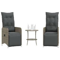 Chaises inclinables de jardin lot de 2 et table r&eacute;sine tress&eacute;e