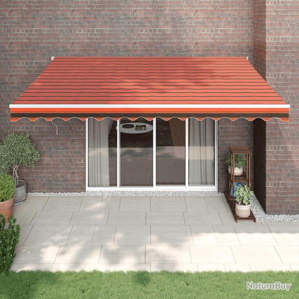 Auvent r�tractable automatique orange et marron 4x3 m